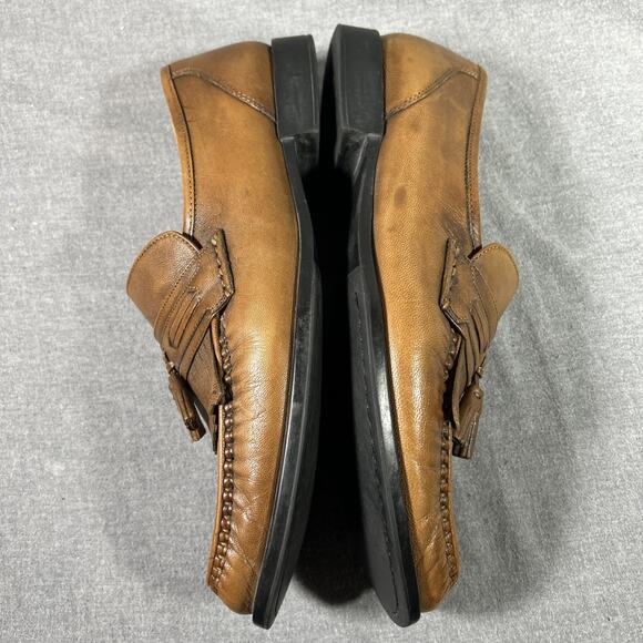 Nunn Bush Tan Leather Tassel Dress Loafer Slip On Men's 12 M 83304 Made In India - Picture 8 of 8